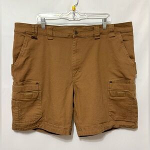 Duluth Trading Co Flex Fire Hose Cargo Shorts 9” Brown Carpenter Canvas Size 44